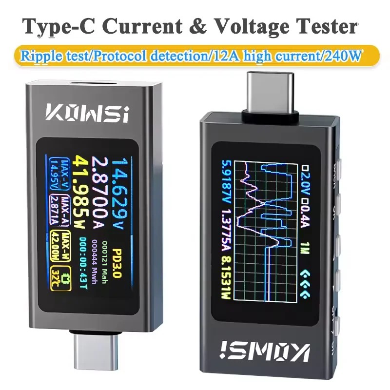 Power Supply Tester - KWS-X1 tipo-c monitor de corrente e